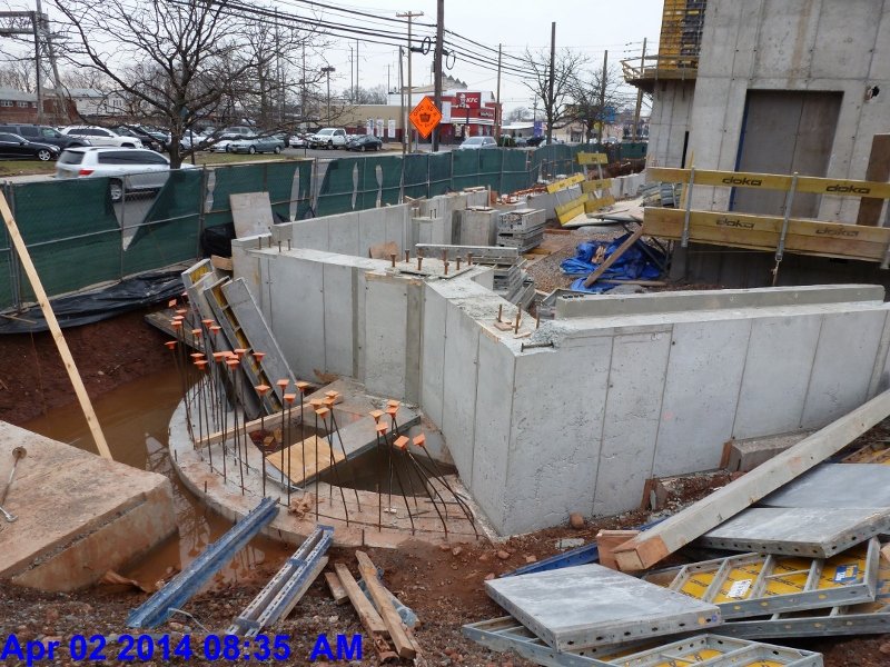 Finished stripping the Foundation wall forms at Monumental Stairs Facing West (800x600)